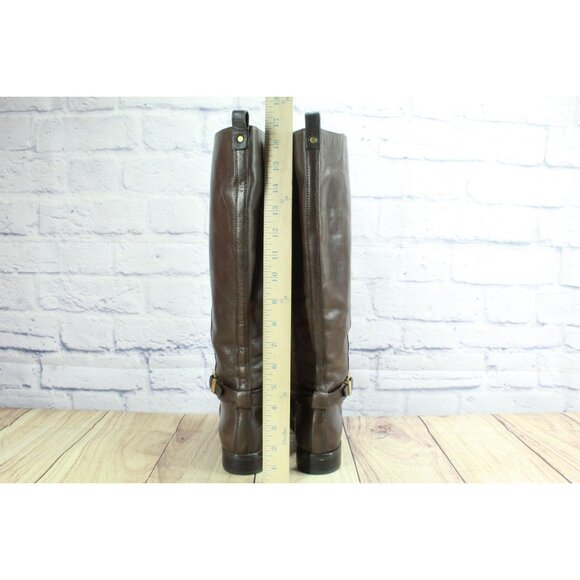 Michael Michael Kors Arley Riding Boot Brown Leather Size 7.5 M - Picture 6 of 12